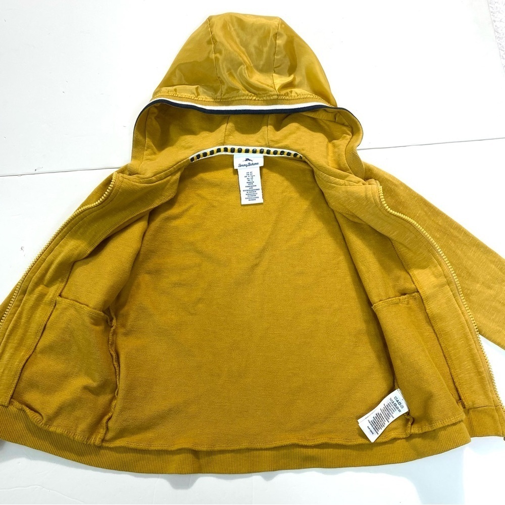 TOMMY Bahama Kids Jersey ZIP up Hoodie in Yellow Size T5 - Picture 8 of 9